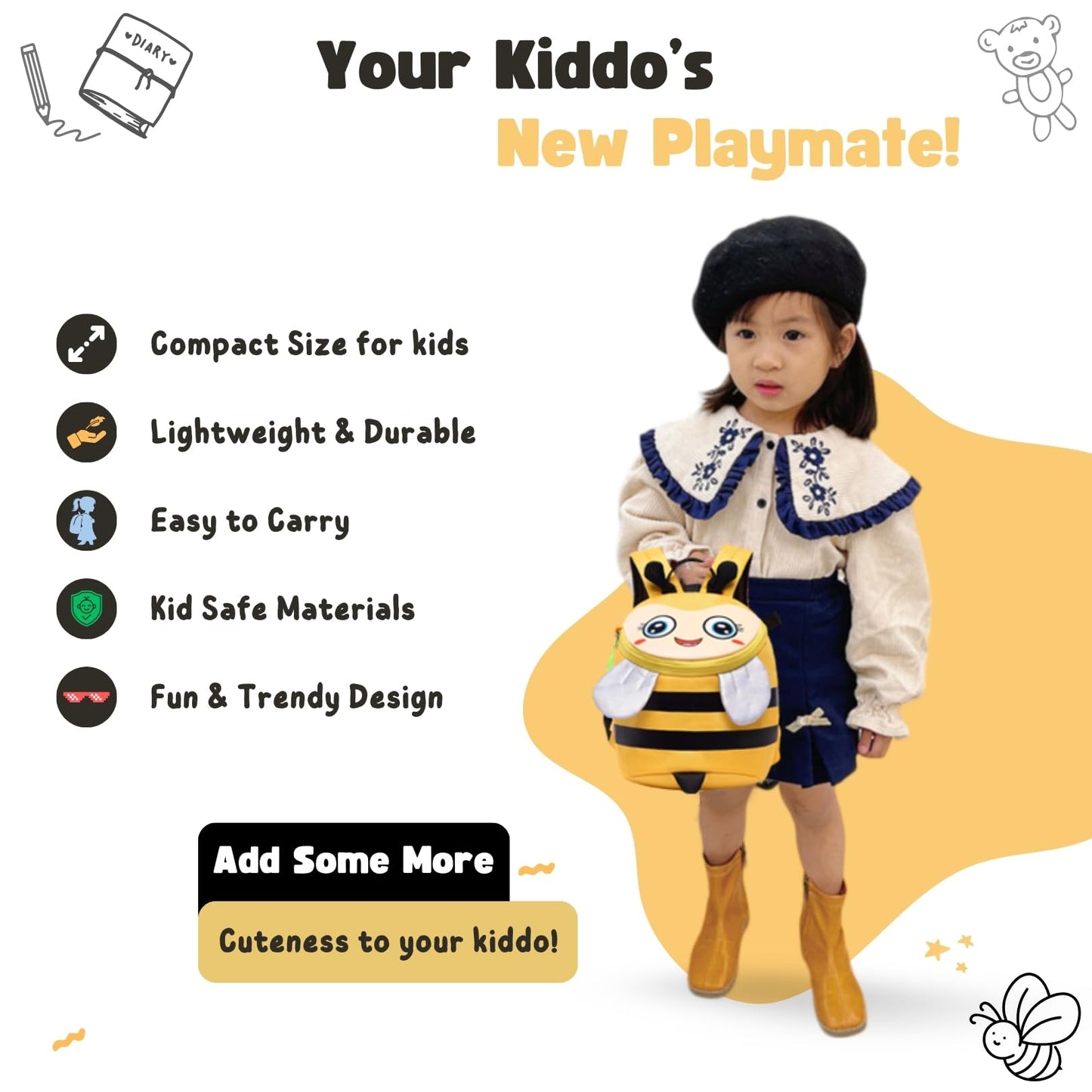 Tinker Squad honey bee backpack - stylish accessory